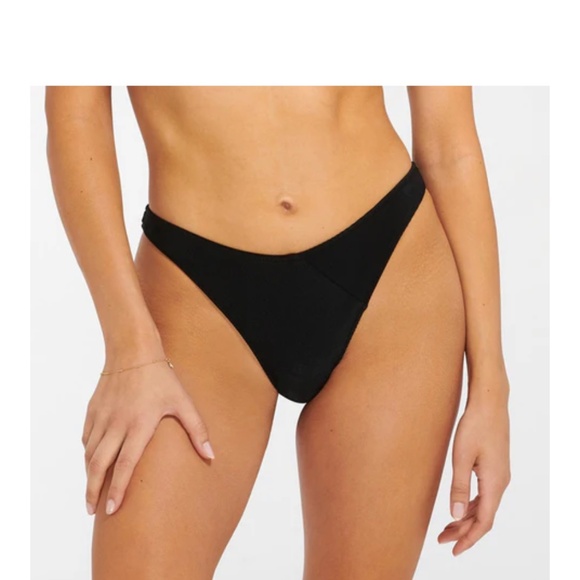 Everyday Sunday Black Recycled Rib High-Leg Bikini Bottom - Women's XL New - Picture 2 of 11